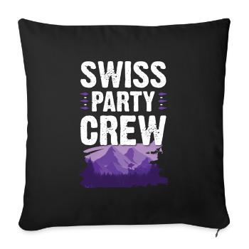 Equipage de fête suisse - Housse de coussin décorative 45 x 45 cm - noir - Devant