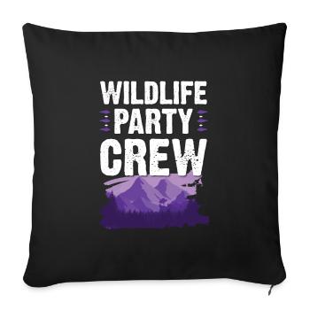 Équipage de la fête de la faune - Housse de coussin décorative 45 x 45 cm - noir - Devant
