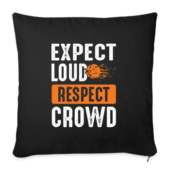 basketball respect - Sofa pillowcase 17,3'' x 17,3'' (45 x 45 cm) - black - Front