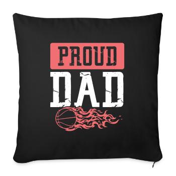 Basketball Dad - Sofa pillowcase 17,3'' x 17,3'' (45 x 45 cm) - black - Front