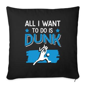 Dunk Basketball - Sofa pillowcase 17,3'' x 17,3'' (45 x 45 cm) - black - Front