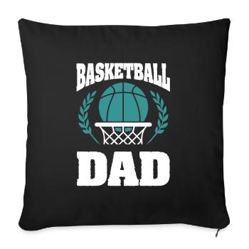 Papa basketball - Housse de coussin décorative 45 x 45 cm - noir - Devant