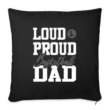 Papa basketball - Housse de coussin décorative 45 x 45 cm - noir - Devant