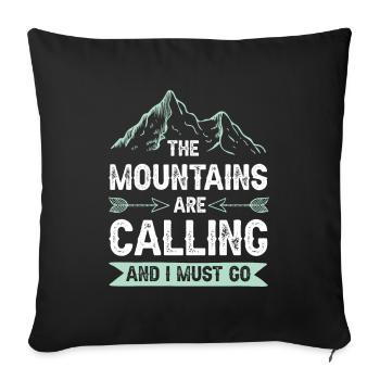 Mountains are calling - Sofakissenbezug 45 x 45 cm - Schwarz - Vorne
