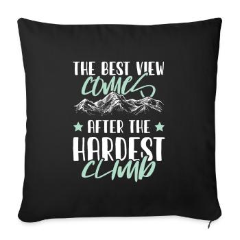 Best view climbing - Sofa pillowcase 17,3'' x 17,3'' (45 x 45 cm) - black - Front