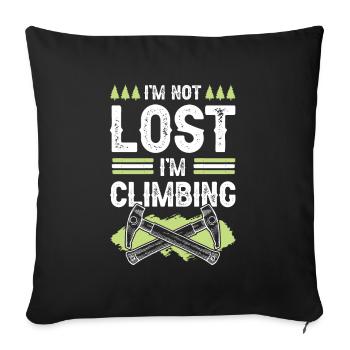 Climbing Mountain - Sofa pillowcase 17,3'' x 17,3'' (45 x 45 cm) - black - Front