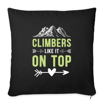 Climbing Mountain Peak - Sofa pillowcase 17,3'' x 17,3'' (45 x 45 cm) - black - Front