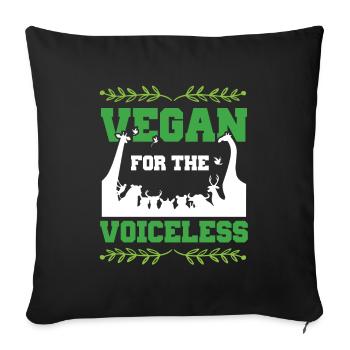 Vegan animal welfare slogan - Sofa pillowcase 17,3'' x 17,3'' (45 x 45 cm) - black - Front