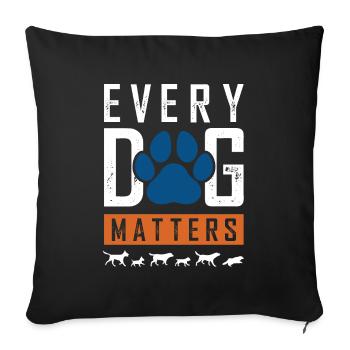 Animal welfare dog saying - Sofa pillowcase 17,3'' x 17,3'' (45 x 45 cm) - black - Front