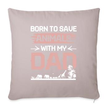 Papa militant des droits des animaux - Housse de coussin décorative 45 x 45 cm - taupe clair - Devant
