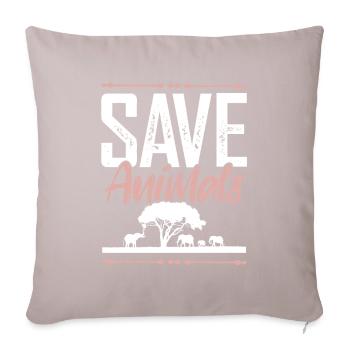 Animal welfare slogan - Sofa pillowcase 17,3'' x 17,3'' (45 x 45 cm) - light taupe - Front