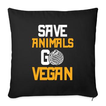Activistes des droits des animaux végétaliens - Housse de coussin décorative 45 x 45 cm - noir - Devant