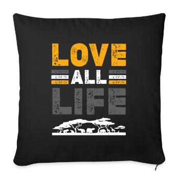 Animal welfare Love Living - Sofa pillowcase 17,3'' x 17,3'' (45 x 45 cm) - black - Front