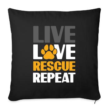 Love to protect animal welfare - Sofa pillowcase 17,3'' x 17,3'' (45 x 45 cm) - black - Front