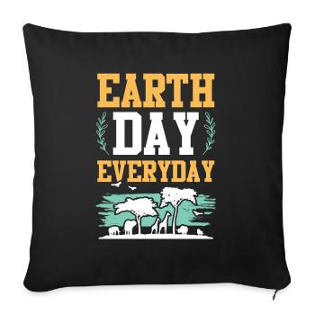 Earth Day Animal Welfare - Sofa pillowcase 17,3'' x 17,3'' (45 x 45 cm) - black - Front