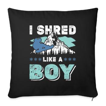 Garçon de snowboard - Housse de coussin décorative 45 x 45 cm - noir - Devant