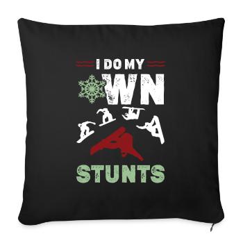 Snowboard Stunt - Sofa pillowcase 17,3'' x 17,3'' (45 x 45 cm) - black - Front