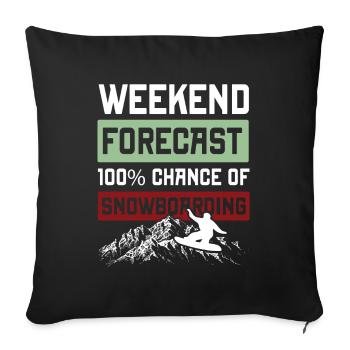 Snowboarding Weekend - Sofa pillowcase 17,3'' x 17,3'' (45 x 45 cm) - black - Front