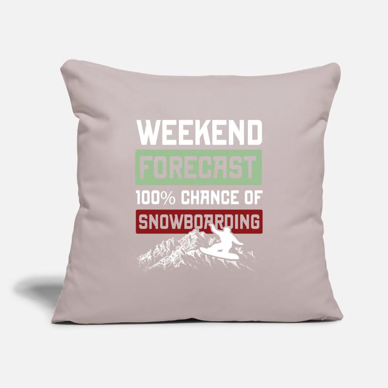 Week-end de snowboard Housse de coussin décorative 45 x 45 cm
