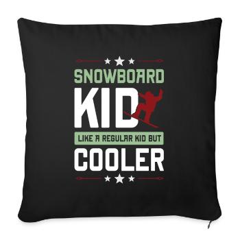 Garçon de snowboard - Housse de coussin décorative 45 x 45 cm - noir - Devant