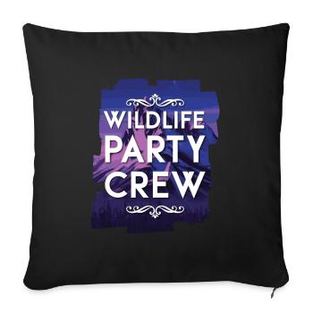 Équipage de la fête de la faune - Housse de coussin décorative 45 x 45 cm - noir - Devant