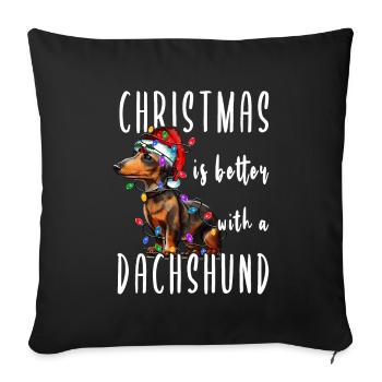 Christmas Dog - Sofa pillowcase 17,3'' x 17,3'' (45 x 45 cm) - black - Front