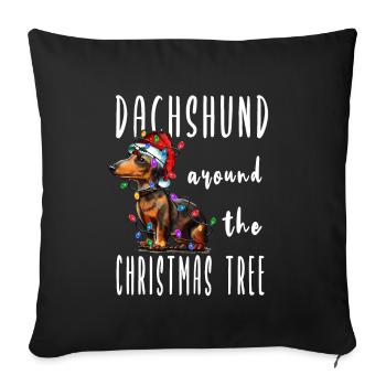 Christmas Dog - Sofa pillowcase 17,3'' x 17,3'' (45 x 45 cm) - black - Front
