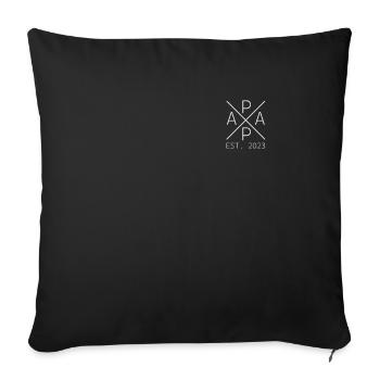 Werdender Papa est. 2023 Stolzer Papa 2023 - Sofakissenbezug 45 x 45 cm - Schwarz - Vorne