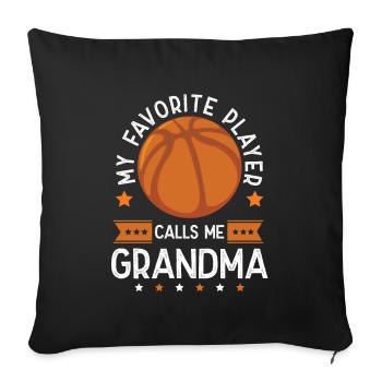 basketball großmutter - Sofakissenbezug 45 x 45 cm - Schwarz - Vorne