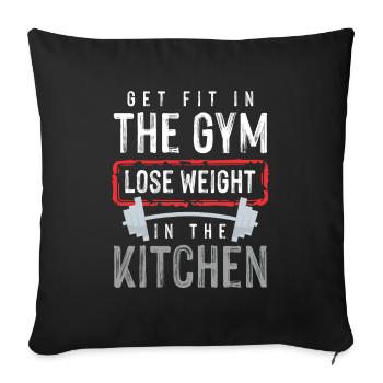 Fitness Gym Cuisine - Housse de coussin décorative 45 x 45 cm - noir - Devant