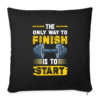 Fitness Workout - Sofa pillowcase 17,3'' x 17,3'' (45 x 45 cm) - black - Front