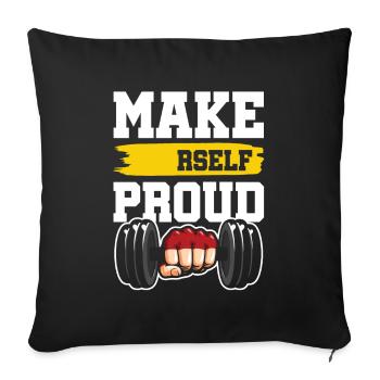 Fitness Stolz Workout - Sofa pillowcase 17,3'' x 17,3'' (45 x 45 cm) - black - Front