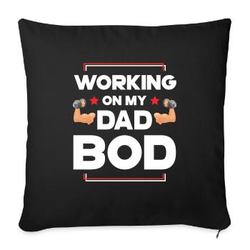 Fitness Papa Workout - Sofa pillowcase 17,3'' x 17,3'' (45 x 45 cm) - black - Front