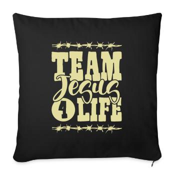 Équipe Jésus - Housse de coussin décorative 45 x 45 cm - noir - Devant