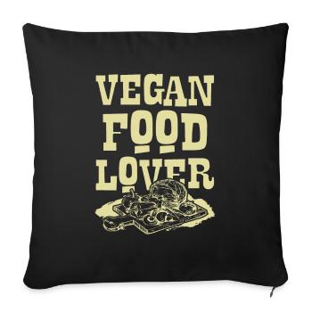 Amateur végétalien - Housse de coussin décorative 45 x 45 cm - noir - Devant