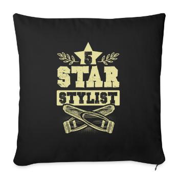 Styliste 5 étoiles - Housse de coussin décorative 45 x 45 cm - noir - Devant
