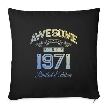 Awesome Since (1971) - Sofa pillowcase 17,3'' x 17,3'' (45 x 45 cm) - black - Front
