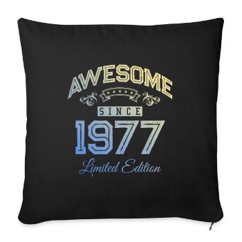 1977 génial depuis - Housse de coussin décorative 45 x 45 cm - noir - Devant