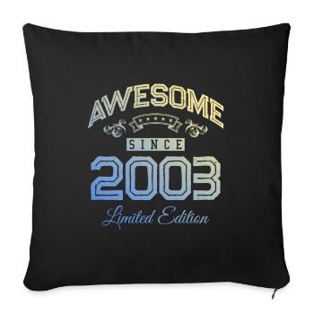 2003 génial depuis - Housse de coussin décorative 45 x 45 cm - noir - Devant