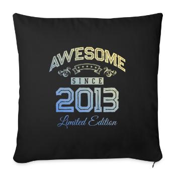 2013 génial depuis - Housse de coussin décorative 45 x 45 cm - noir - Devant