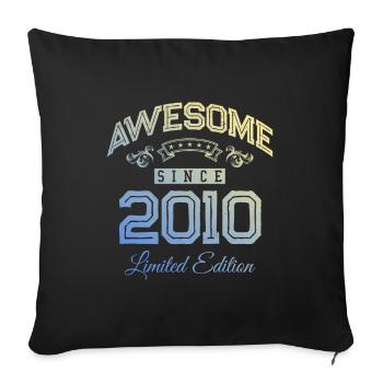2010 génial depuis - Housse de coussin décorative 45 x 45 cm - noir - Devant