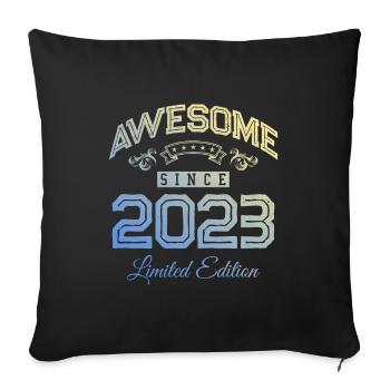 2023 génial depuis - Housse de coussin décorative 45 x 45 cm - noir - Devant