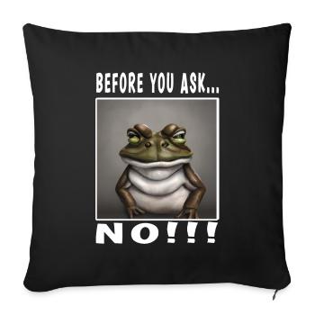 Before you ask no - Sofa pillowcase 17,3'' x 17,3'' (45 x 45 cm) - black - Front
