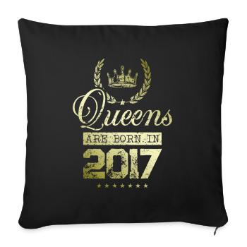 Queens nées en 2017 - Housse de coussin décorative 45 x 45 cm - noir - Devant