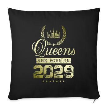 Queens born in 2029 - Sofa pillowcase 17,3'' x 17,3'' (45 x 45 cm) - black - Front