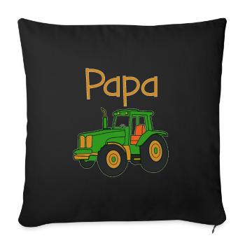 Papa Bauer Traktor Papa Sohn Partnerlook Familien - Sofakissenbezug 45 x 45 cm - Schwarz - Vorne