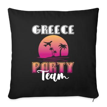 Greece Party Team - Sofa pillowcase 17,3'' x 17,3'' (45 x 45 cm) - black - Front