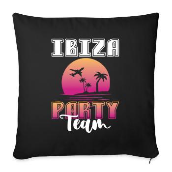 Ibiza Party Team - Sofa pillowcase 17,3'' x 17,3'' (45 x 45 cm) - black - Front