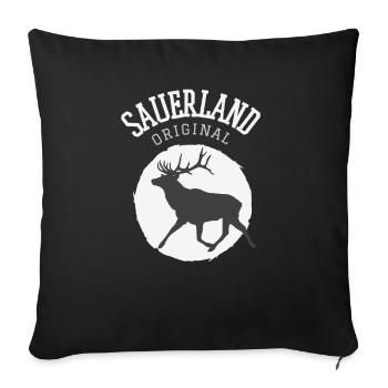 Sauerland Original | Dorfkind Wandern Wintersport - Sofakissenbezug 45 x 45 cm - Schwarz - Vorne