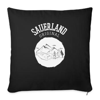 Sauerland Original | Dorfkind Wandern Wintersport - Sofakissenbezug 45 x 45 cm - Schwarz - Vorne